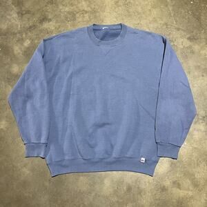 Vintage 90s Russell Athletic Blue Blank Boxy Sweatshirt